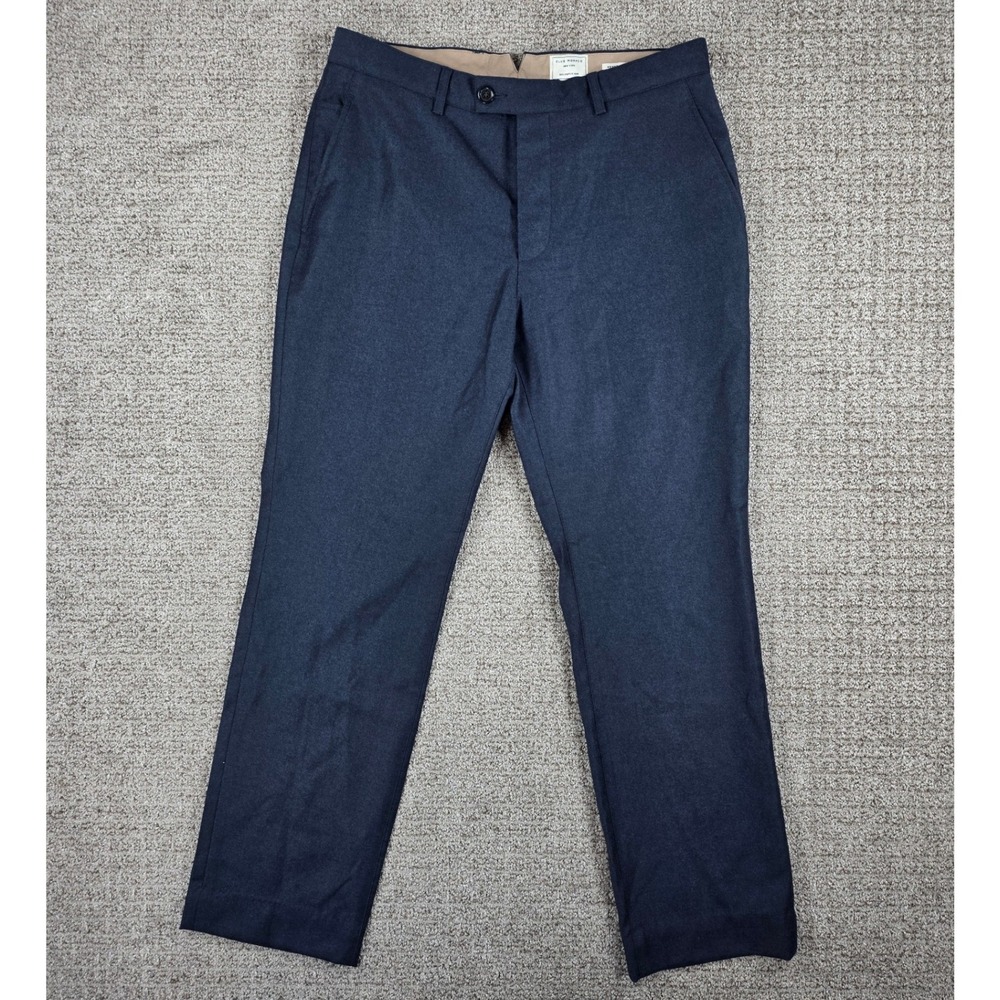 Club Monaco Kennedy Fit Navy Blue 100% Wool Button Fly Dress Pants Mens 32x30